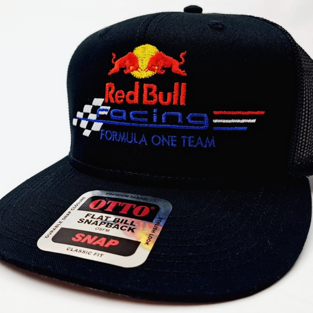 Retro Vintage Style American Embroidery Quality Red Bull Racing Hat F1 Formula